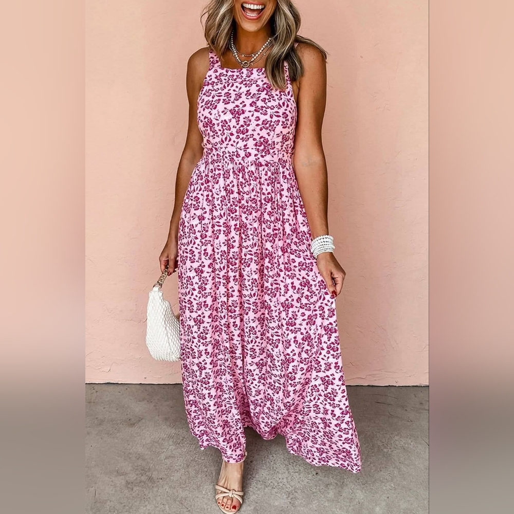 Floral Pink Maxi Dress
